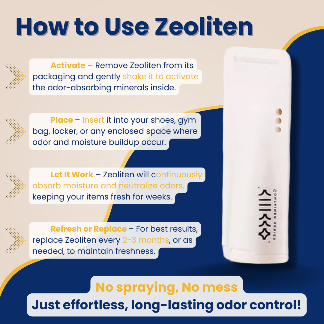 Zeoliten Sticks: Sports Gear Odor Eliminator
